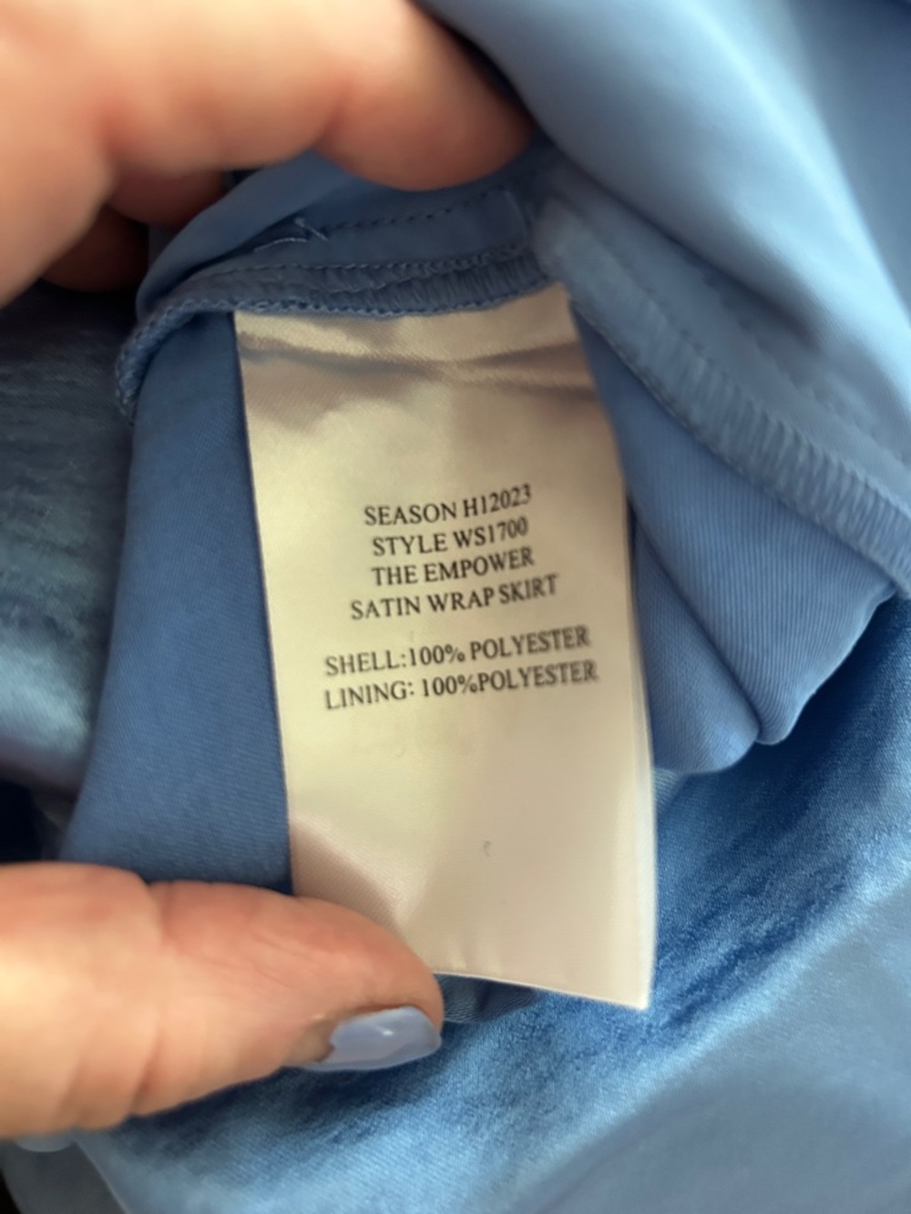 WildFang cornflower Blue Tie-Waist wrap empower waist Midi Skirt - Women large - Picture 6 of 6